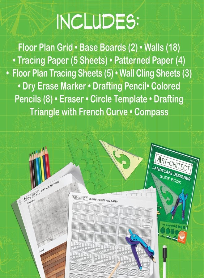 مايندوير مصمم المناظر الطبيعية MindWare Art-chitect للأطفال - مجموعة تصميم المناظر الطبيعية ثلاثية الأبعاد للأطفال من سن 8 سنوات فما فوق - تعلم أساسيات الهندسة المعمارية أثناء التصميم من البداية إلى النهاية - Image 5